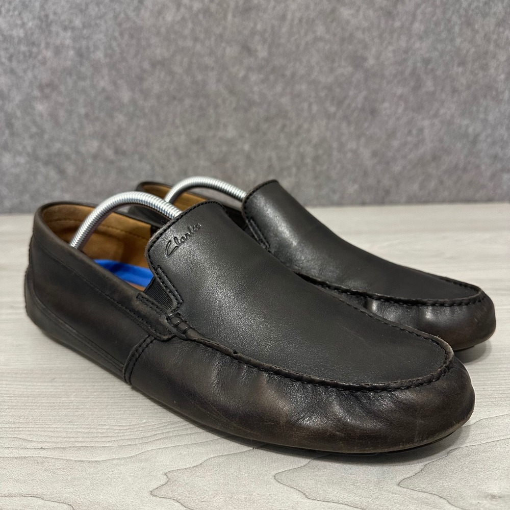 Clarks Markman Plain Driving Loafers Mens 12 Dark Brown Leather Slip On Casual